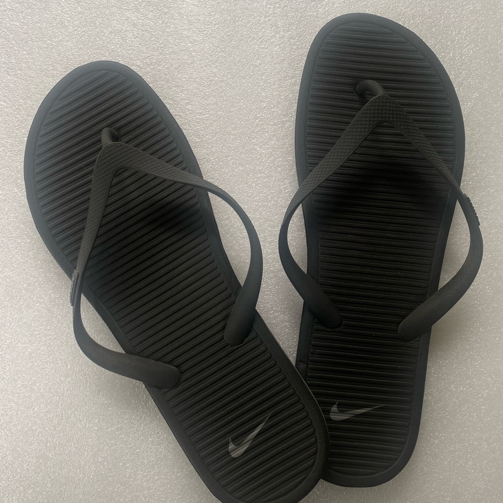 Nike Black Flip Flops with Logo